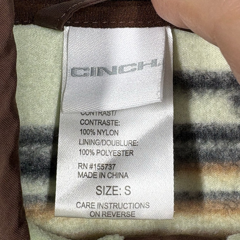 Cinch Womens Southwestern Fleece Pullover Size S Mint Green Brown Aztec Pattern - Picture 6 of 11
